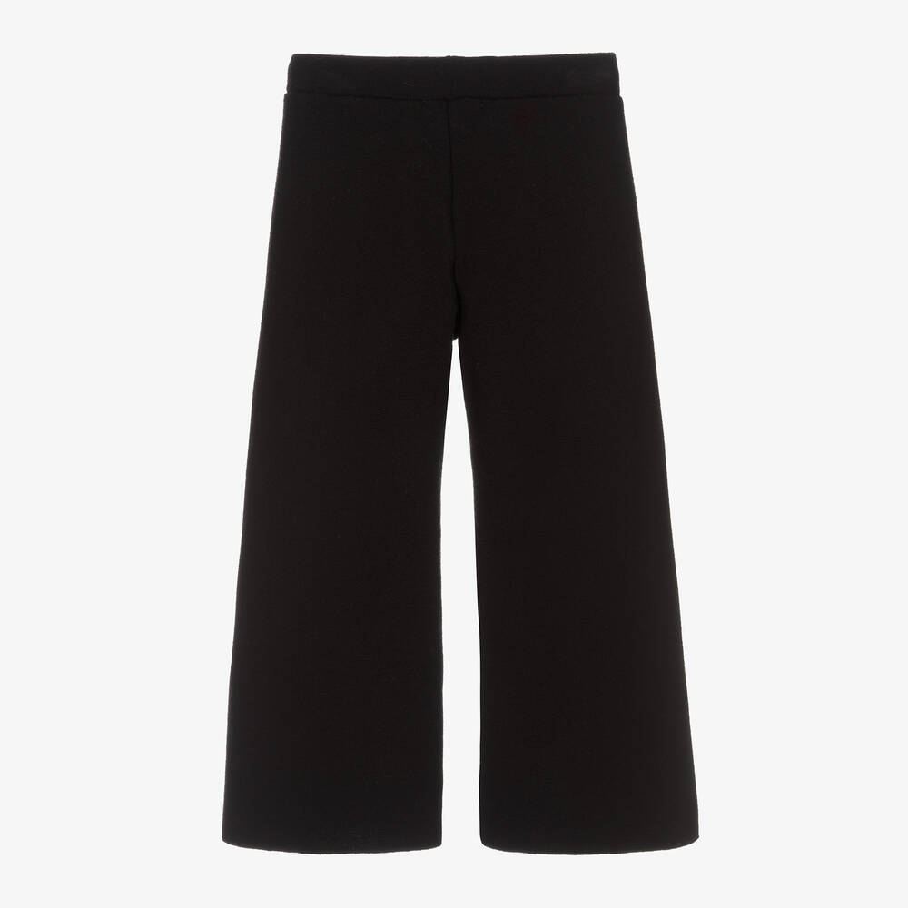 Angel's Face-Girls Black Viscose Knit Wide Leg Trousers | Childrensalon Outlet