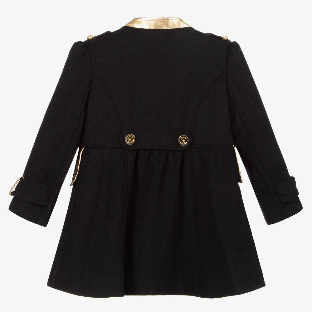 Girls black online wool coat