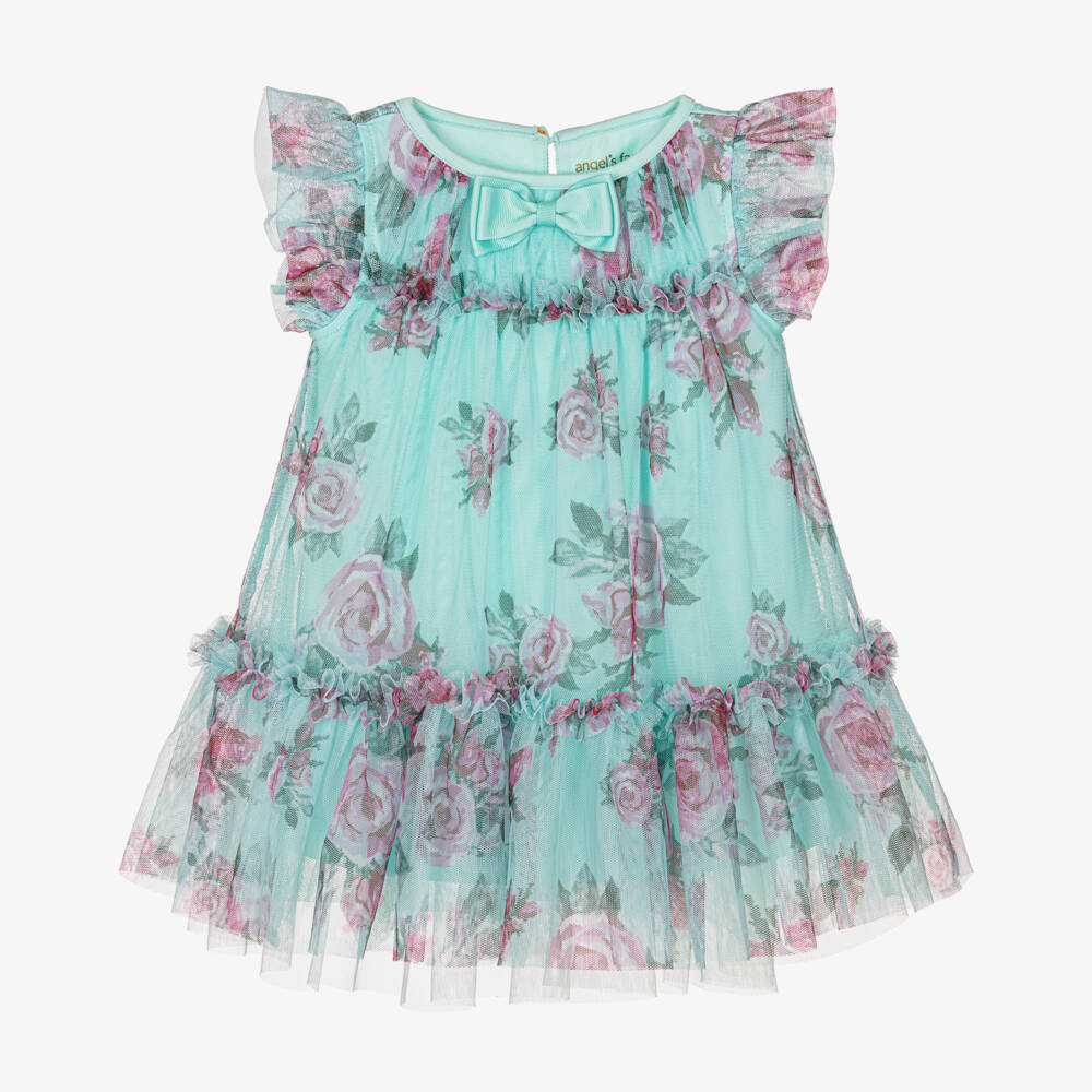Angel's Face-Платье из аквамаринового тюля для девочек | Childrensalon Outlet