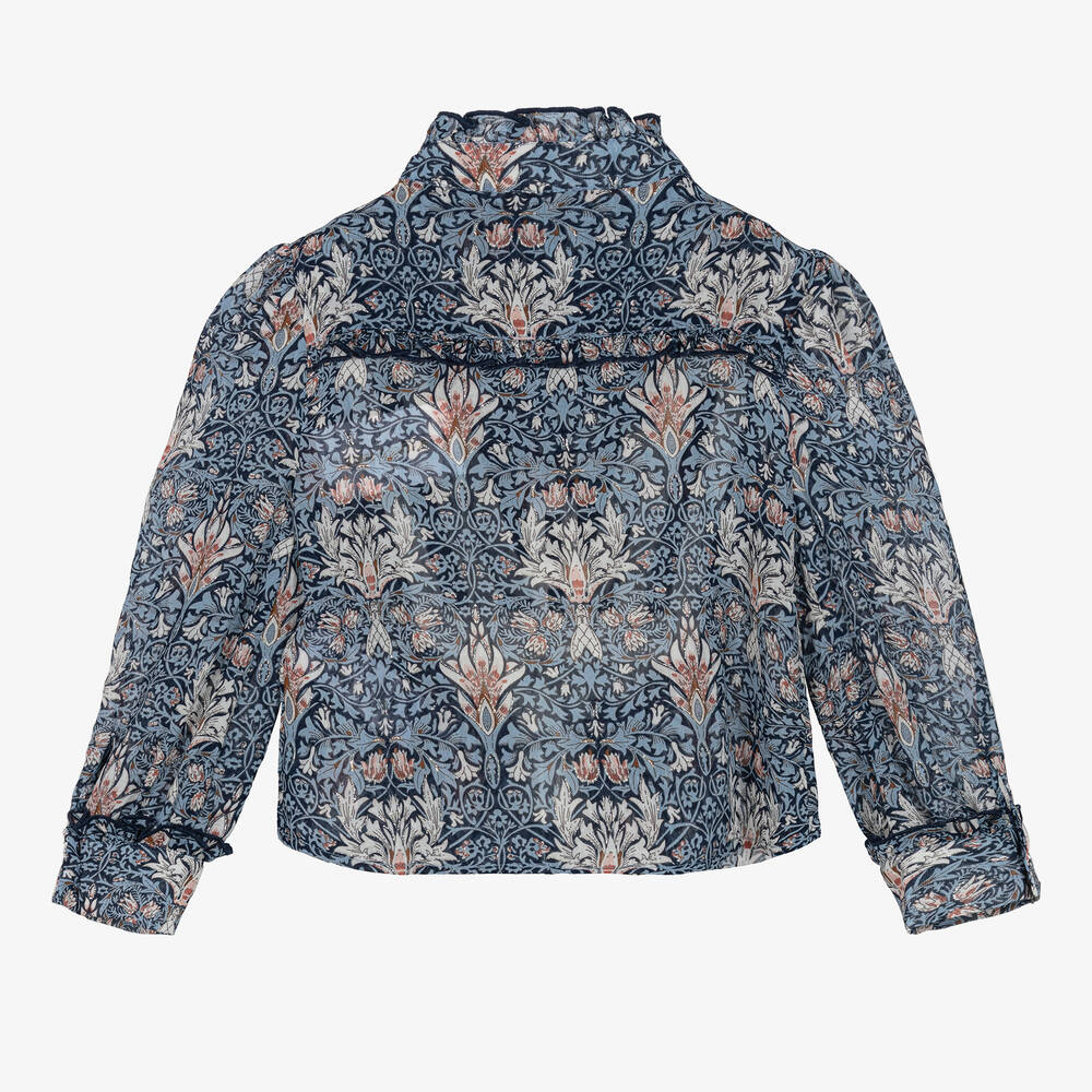 Angel's Face-Girls Blue Floral Chiffon Blouse | Childrensalon Outlet