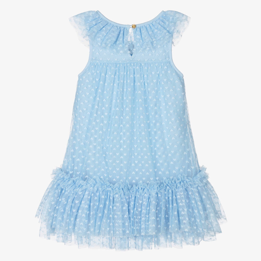Angel's Face-Girls Blue Hearts Tulle Dress | Childrensalon Outlet