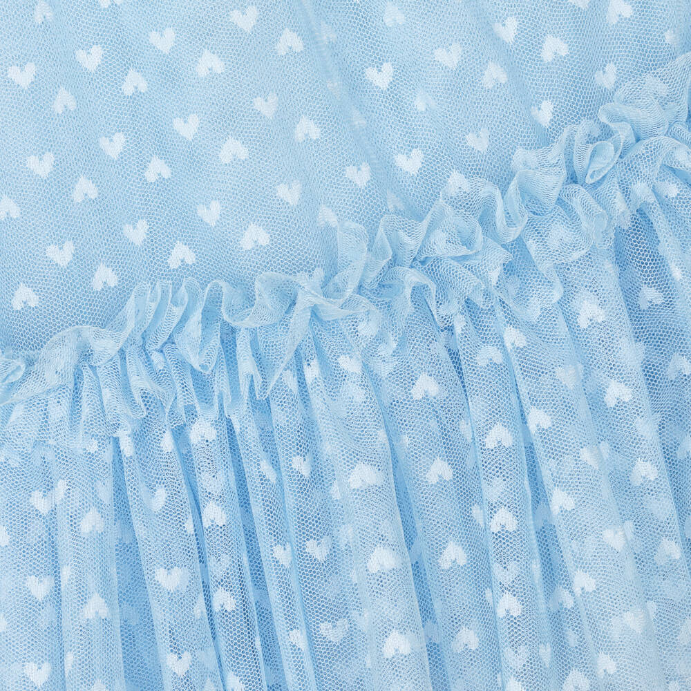 Angel's Face-Girls Blue Hearts Tulle Dress | Childrensalon Outlet