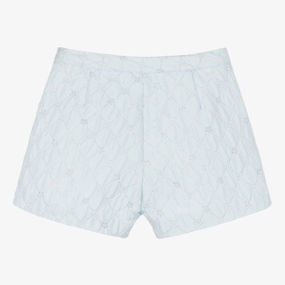 Angel's Face-Girls Blue Jacquard Flower Shorts | Childrensalon Outlet