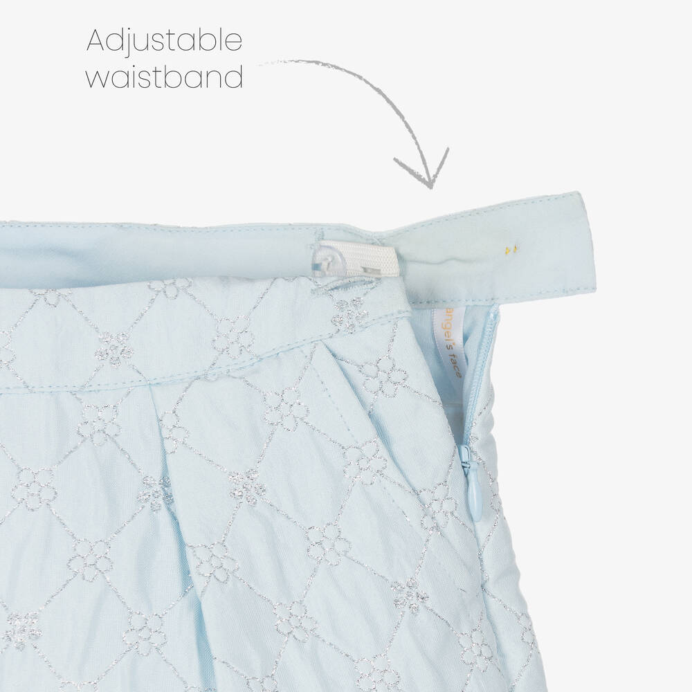 Angel's Face-Girls Blue Jacquard Flower Shorts | Childrensalon Outlet