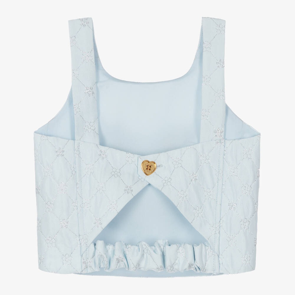 Angel's Face-توب جاكارد لون أزرق فاتح للبنات | Childrensalon Outlet