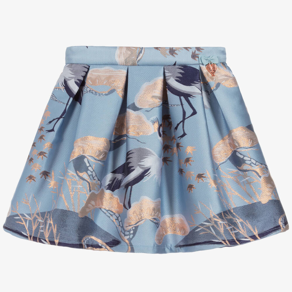 Angel's Face - Girls Blue Jacquard Skirt | Childrensalon