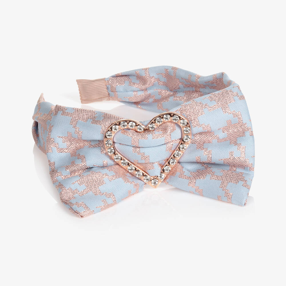 Angel's Face-Girls Blue & Pink Glitter Jacquard Hairband | Childrensalon Outlet