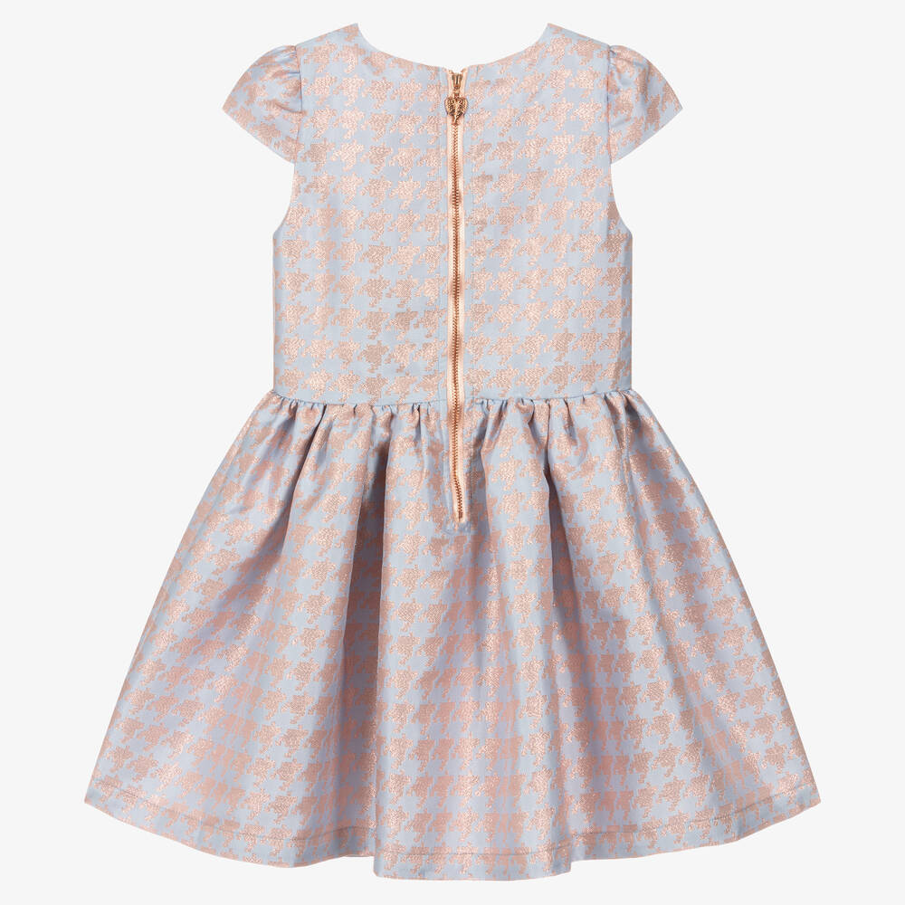 انجلز فيس-فستان جاكارد لون أزرق وزهري | Childrensalon Outlet