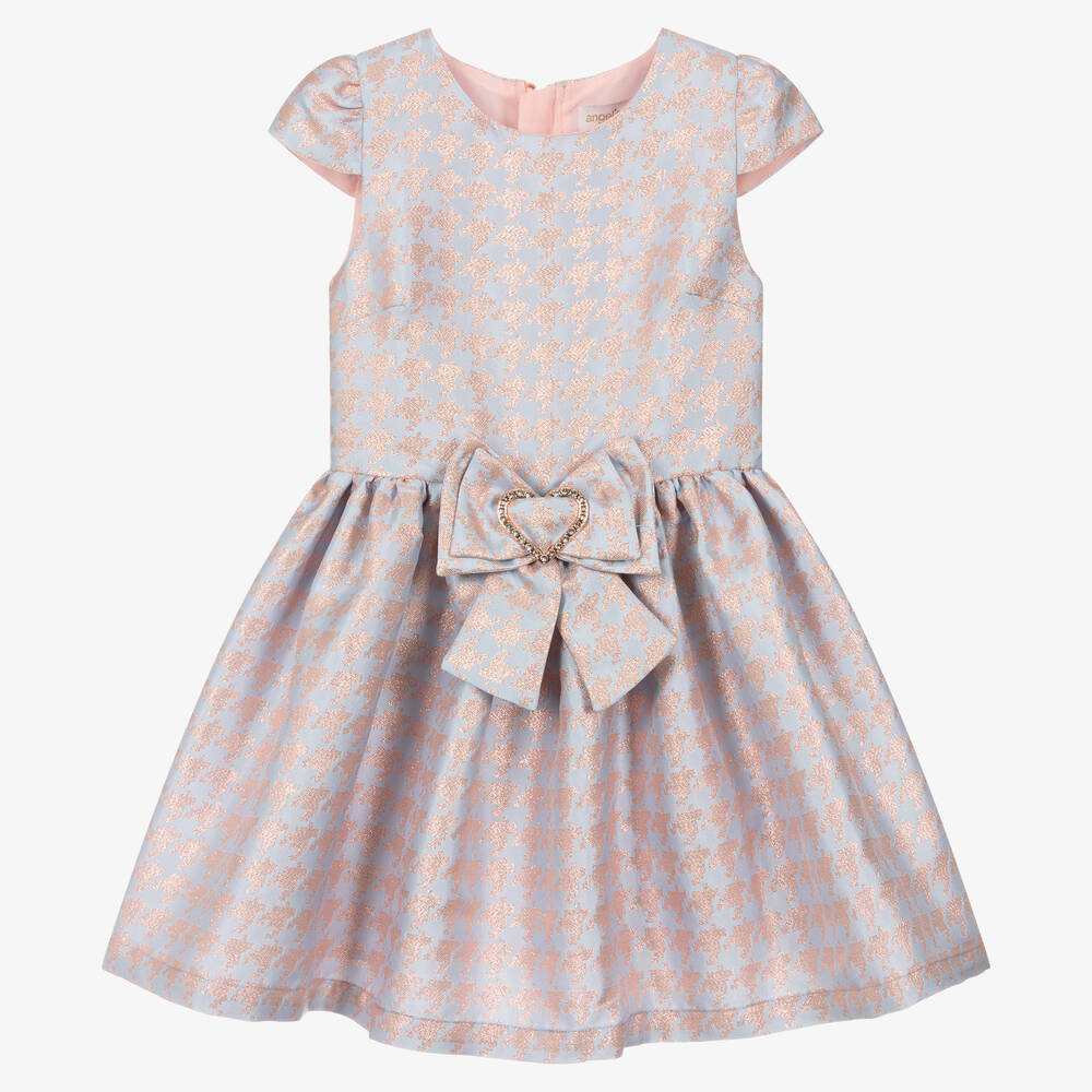 Angel's Face - Girls Blue & Pink Houndstooth Dress | Childrensalon