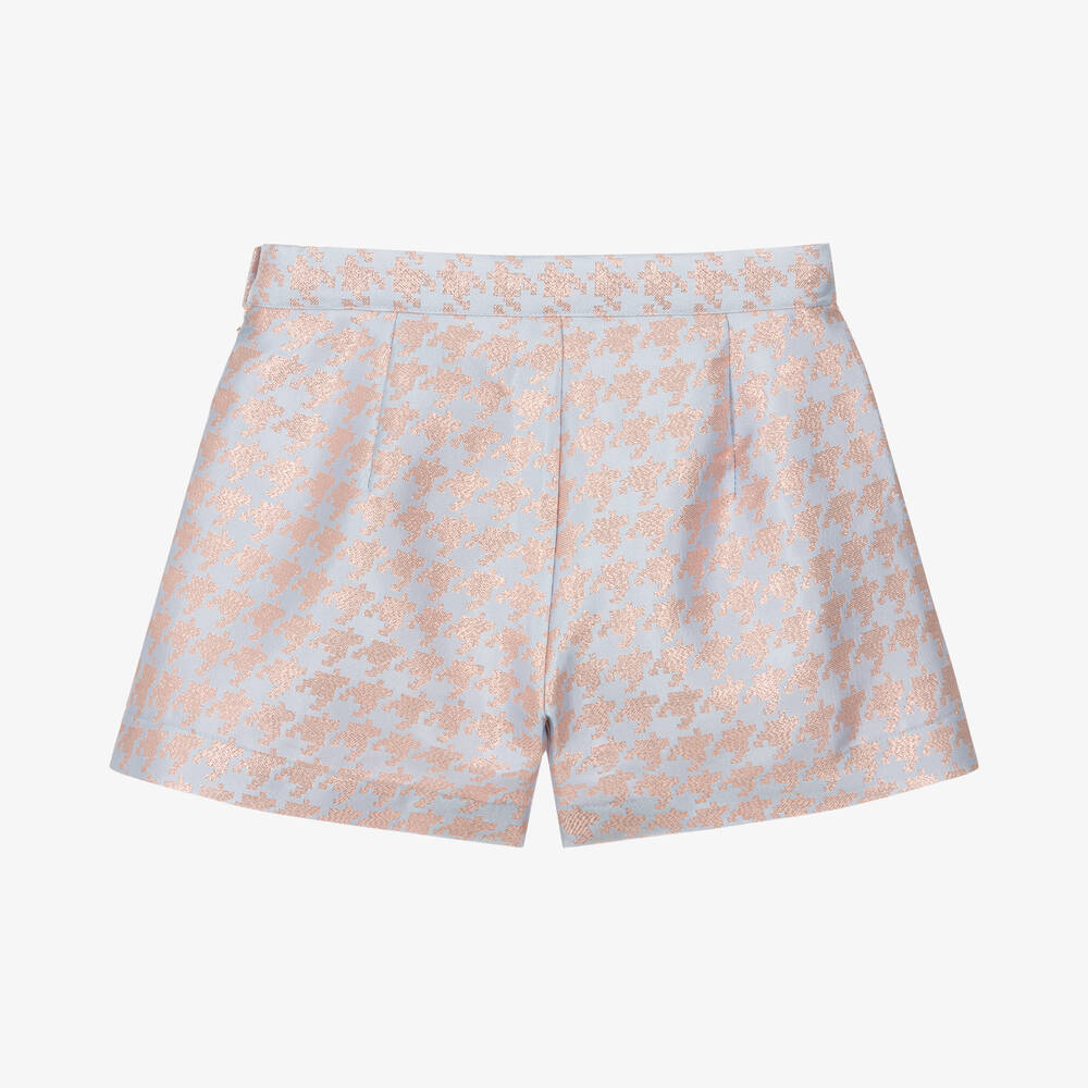 Angel's Face-شورت جاكارد كاروهات لون أزرق وزهري للبنات | Childrensalon Outlet