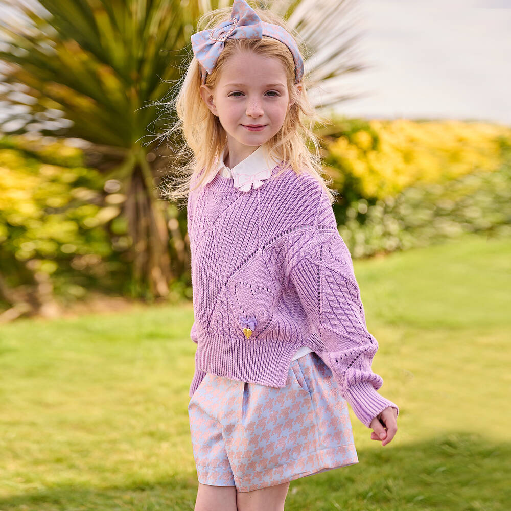 Angel s Face Girls Blue Pink Houndstooth Shorts Childrensalon Outlet