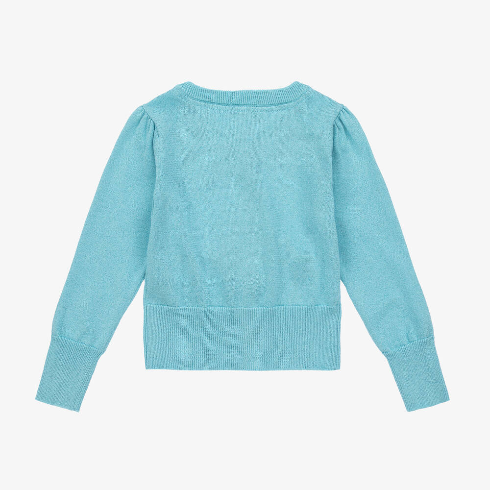 Angel's Face-Голубой вязаный кардиган с блестками | Childrensalon Outlet