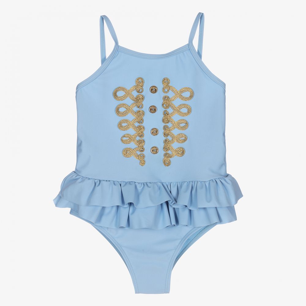 Angel's Face - Girls Blue Swimsuit (SPF 50+) | Childrensalon