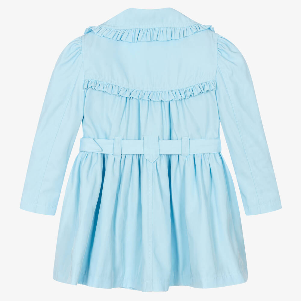 انجلز فيس-معطف ترانشكوت تويل لون أزرق للبنات | Childrensalon Outlet