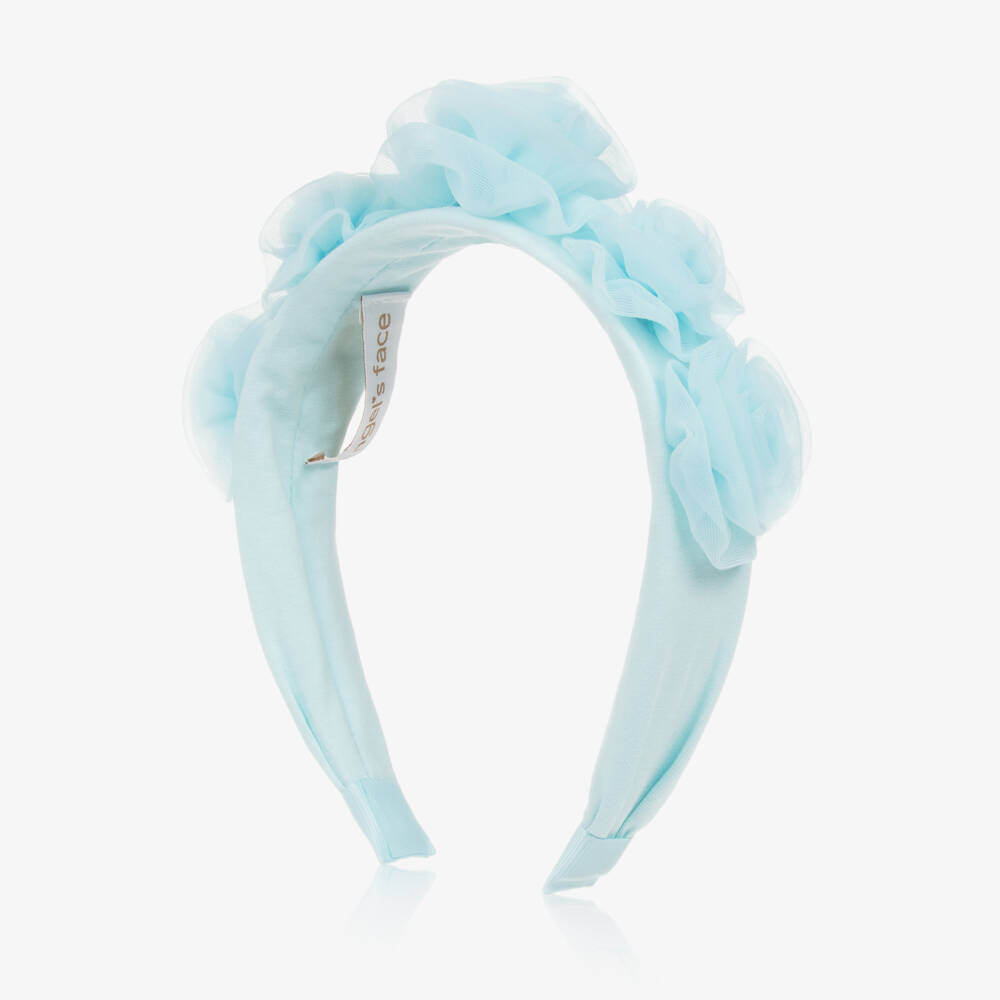 Angel's Face-Girls Blue Tulle Flower Hairband | Childrensalon Outlet