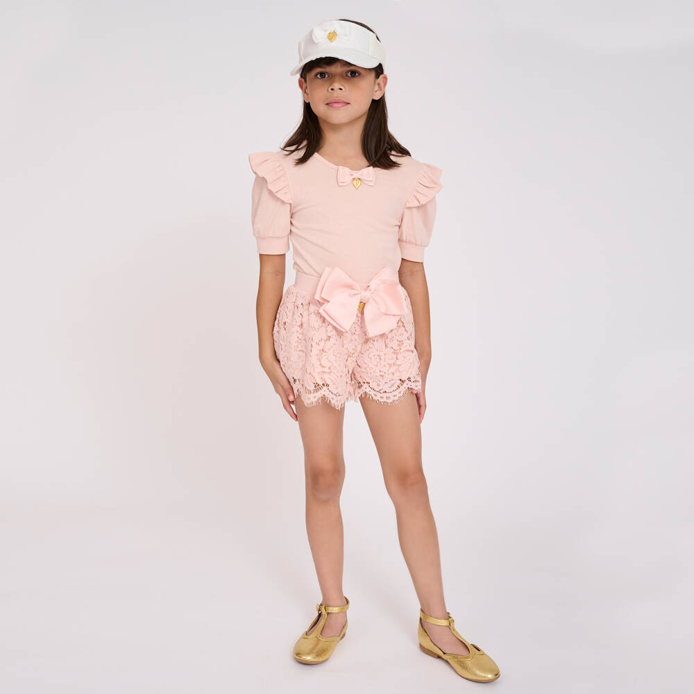 Angel's Face-Girls Blush Lace Cotton Shorts | Childrensalon Outlet