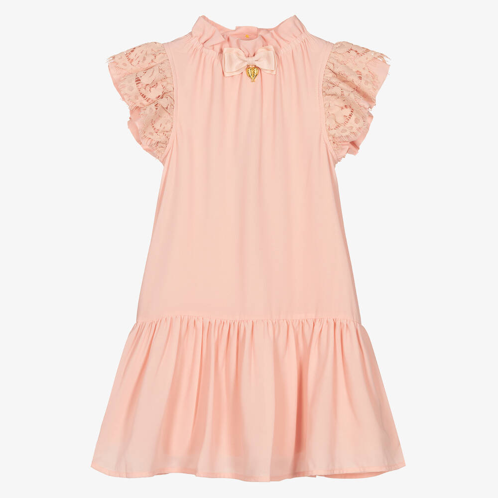 Angel's Face-Girls Blush Pink Lace Trim Dress | Childrensalon Outlet