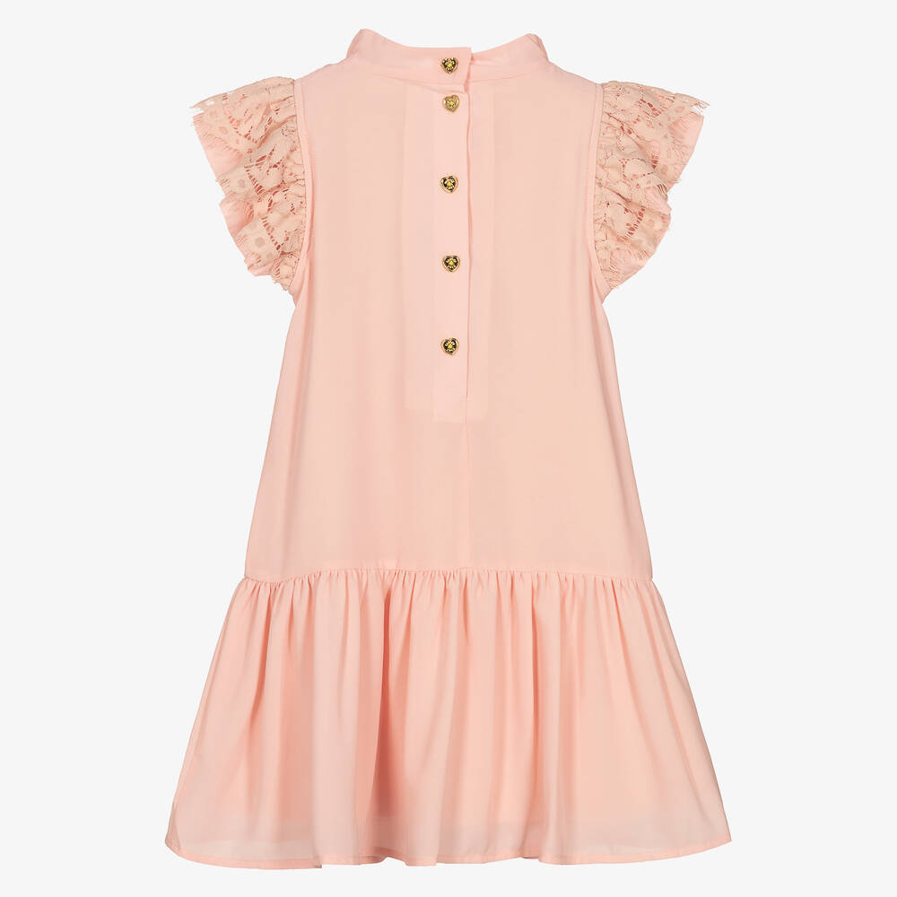 Angel's Face-Розовое платье с кружевной отделкой | Childrensalon Outlet