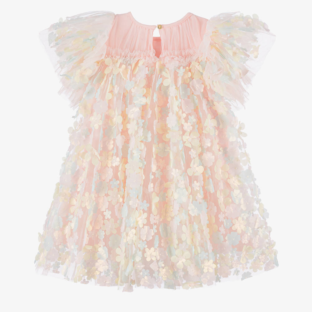 Angel's Face-Платье с 3D цветами розовое для девочек | Childrensalon Outlet