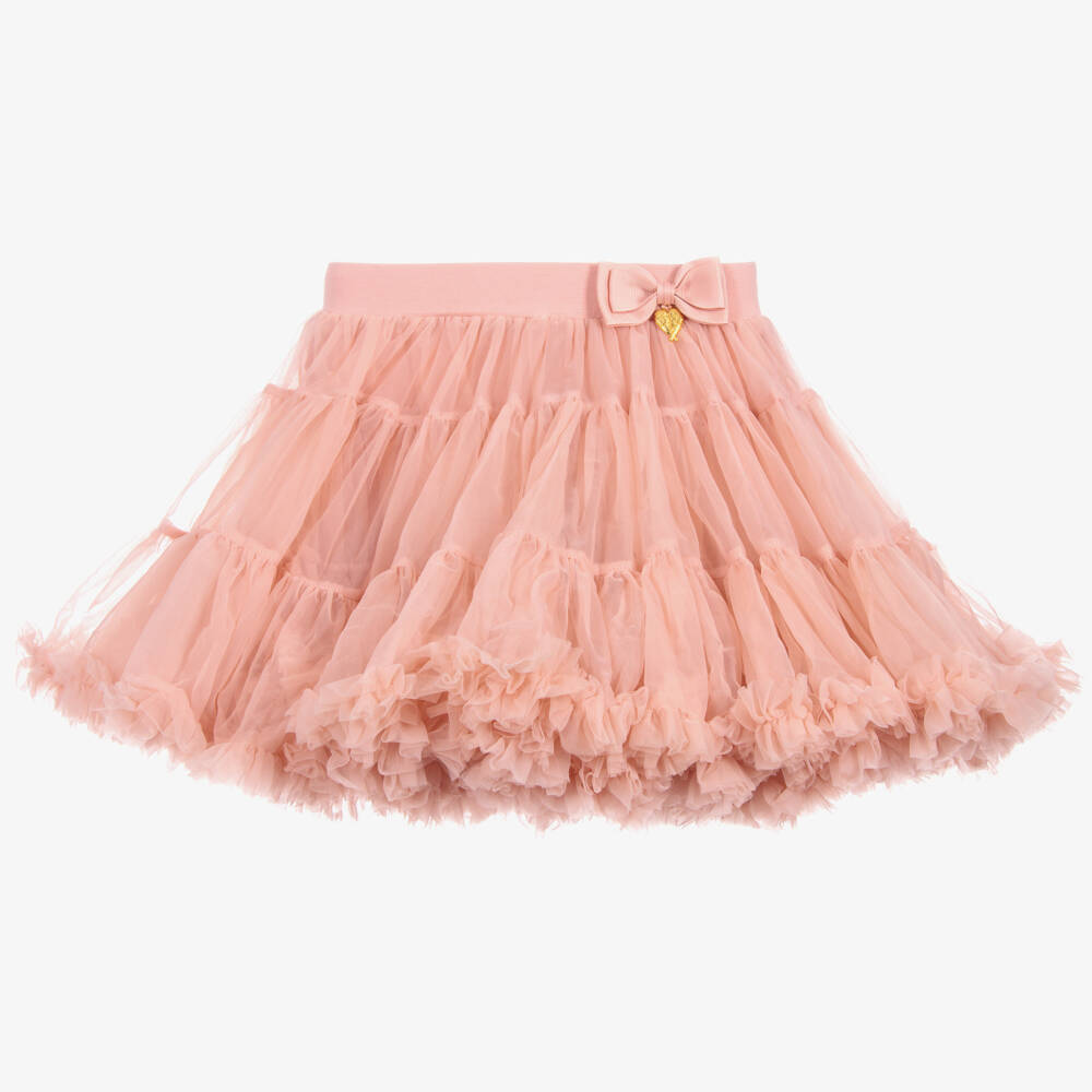 Angel's Face-Girls Blush Pink Tulle Tutu Skirt with Logo Bow | Childrensalon Outlet