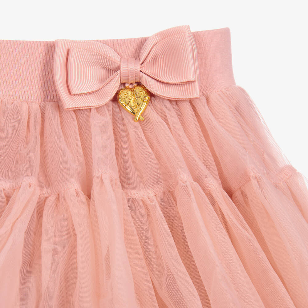 Angel's Face-Girls Blush Pink Tulle Tutu Skirt with Logo Bow | Childrensalon Outlet