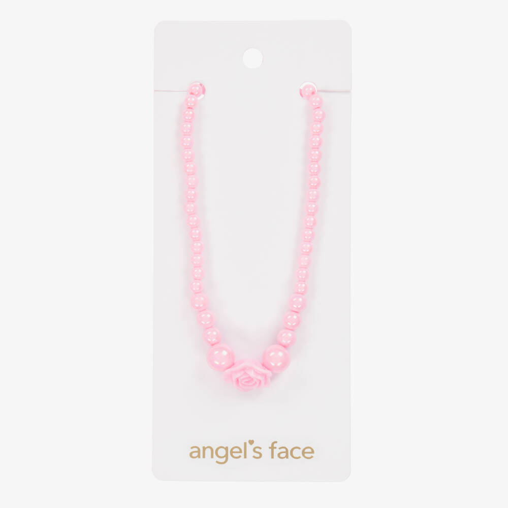Angel's Face-Girls Blush Rose Bead Necklace | Childrensalon Outlet