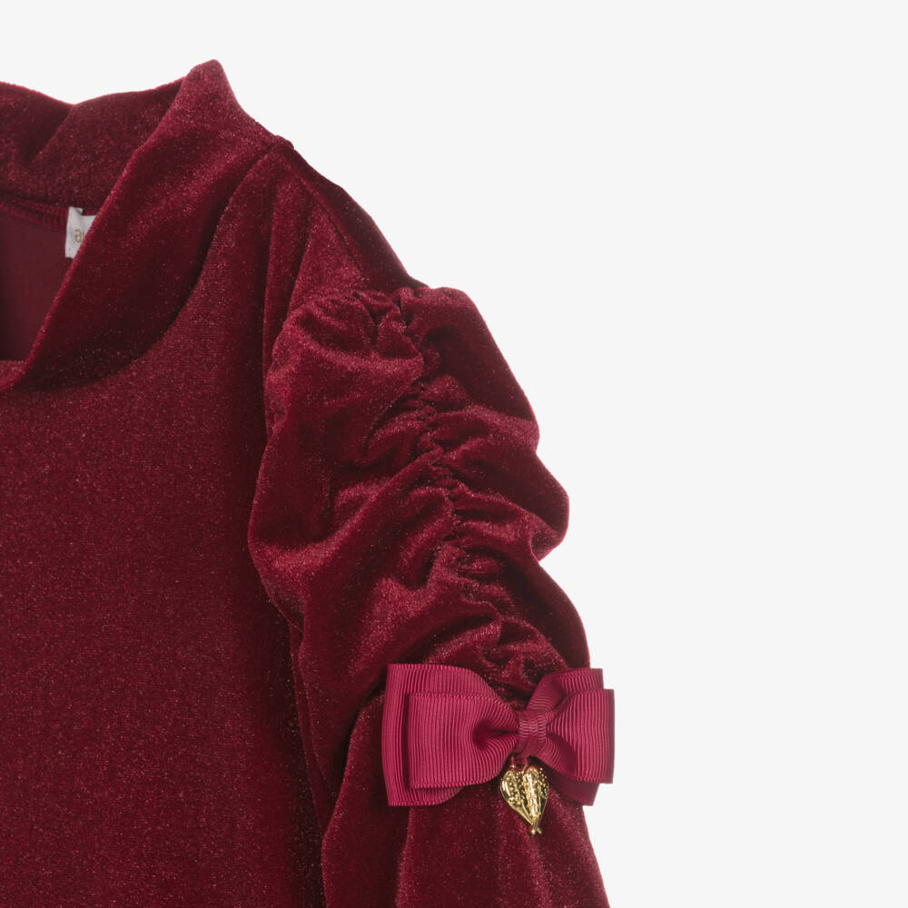 Angel's Face-Girls Burgundy Velour Outfit Set | Childrensalon Outlet