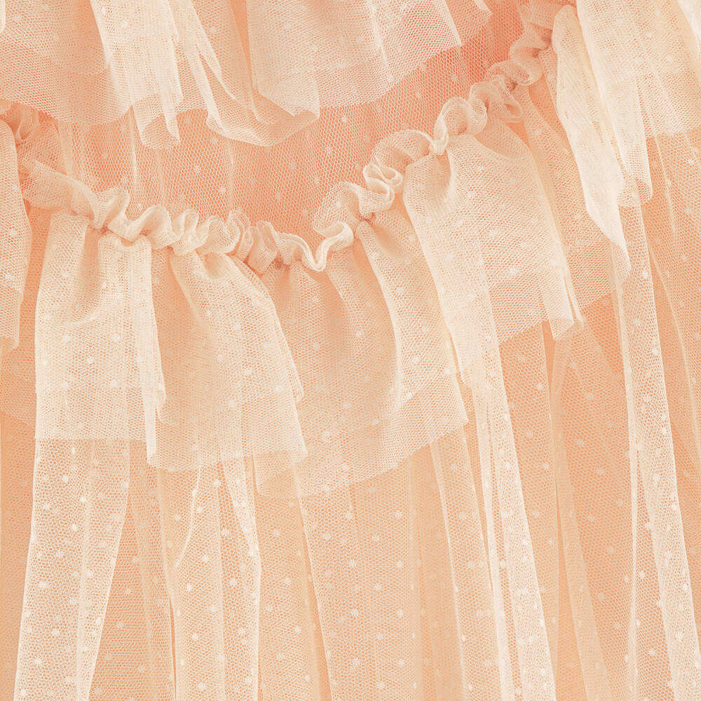 Angel's Face-Girls Champagne Pink Ruffle Tulle Dress | Childrensalon Outlet