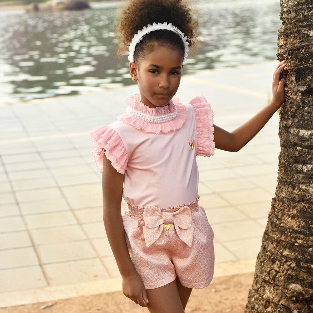 Angel's Face-Girls Coral Ruffle Chiffon Blouse | Childrensalon Outlet
