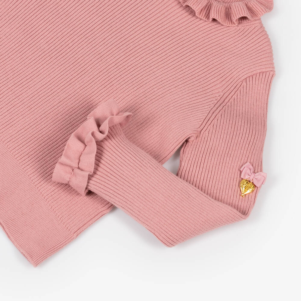 Angel's Face-Girls Cotton Pink Roll Neck | Childrensalon Outlet