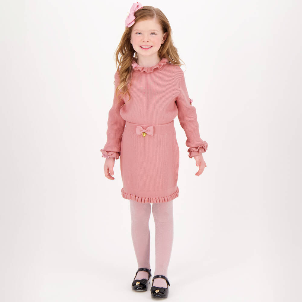 Angel's Face-Girls Cotton Pink Roll Neck | Childrensalon Outlet