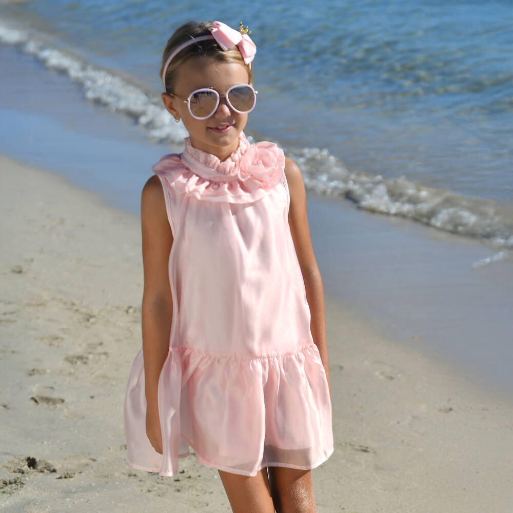 Angel's Face-Girls Delicate Blush Organza Gown | Childrensalon Outlet