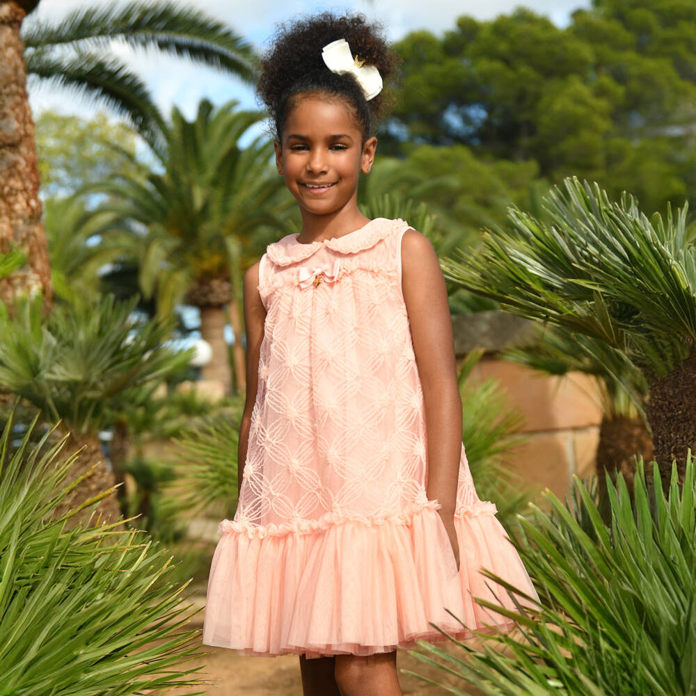 Angel's Face-Girls Delicate Pink Tulle Gown | Childrensalon Outlet