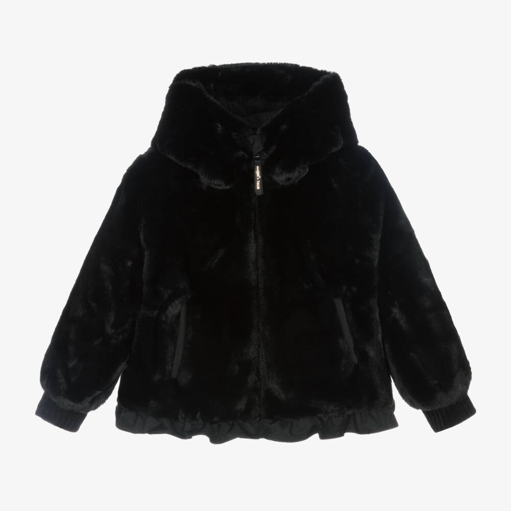 Angel's Face-Girls Dual-Sided Black Puffer | Childrensalon Outlet
