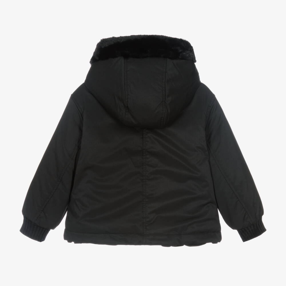 Angel's Face-Girls Dual-Sided Black Puffer | Childrensalon Outlet