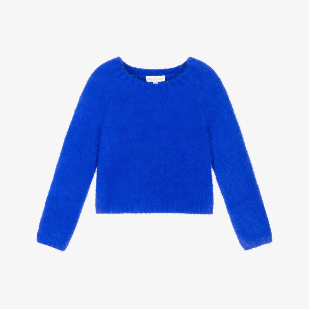 Angel's Face-Girls Electric Blue Fuzzy Jumper | Childrensalon Outlet