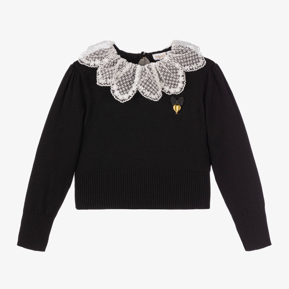 Angel's Face-Girls Elegant Black Knit Pullover | Childrensalon Outlet