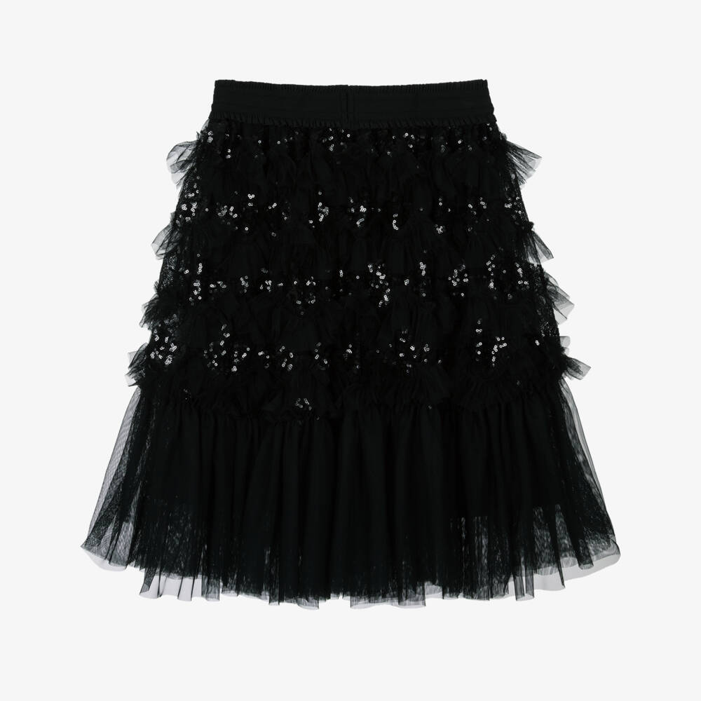 Angel's Face-تنورة سوداء أنيقة للبنات مزينة بالترتر | Childrensalon Outlet
