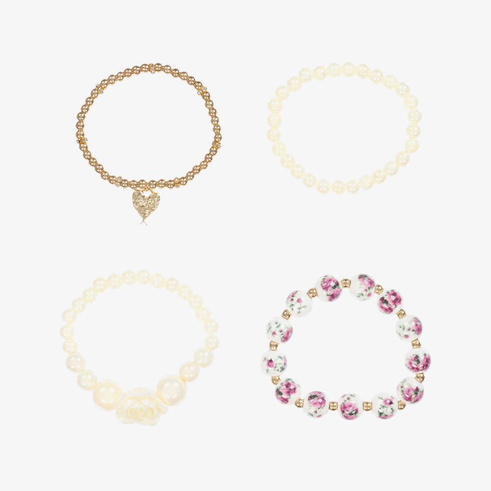 Angel's Face-Girls Elegant Ivory & Gold Bangles | Childrensalon Outlet