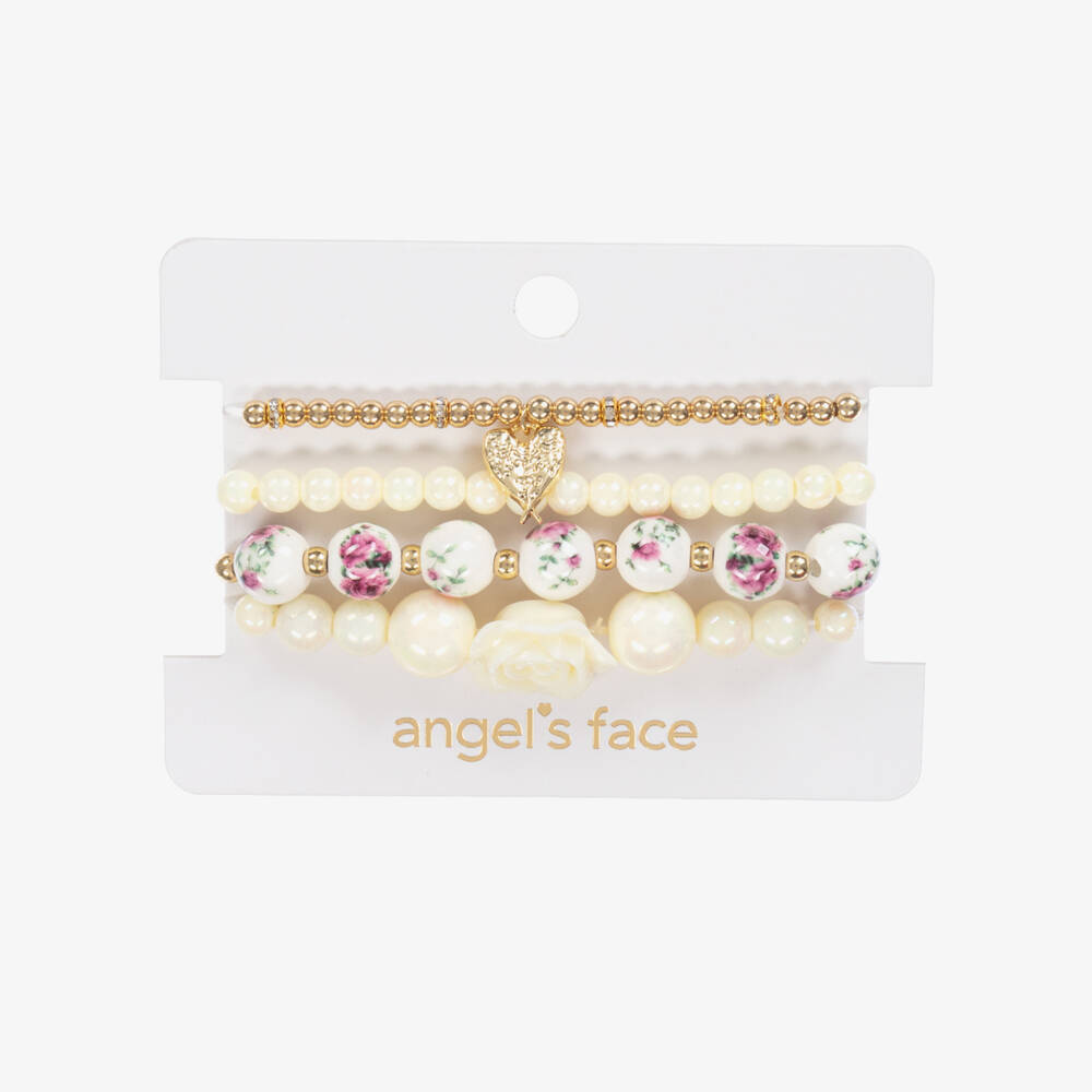 Angel's Face-Girls Elegant Ivory & Gold Bangles | Childrensalon Outlet