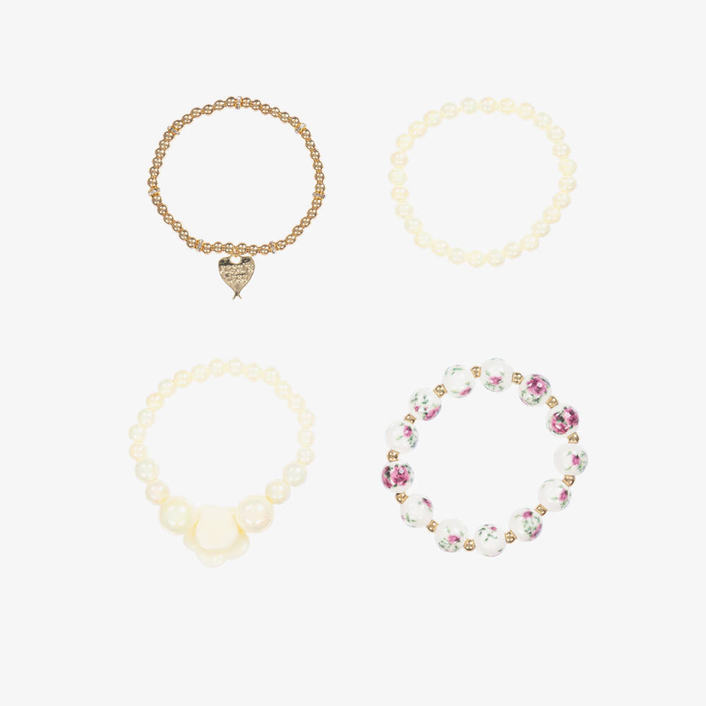 Angel's Face-Girls Elegant Ivory & Gold Bangles | Childrensalon Outlet
