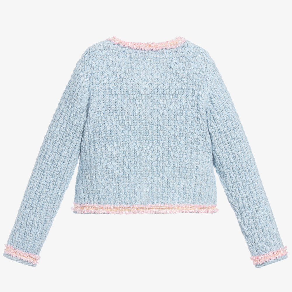 Angel's Face-Girls Elegant Knitted Blue Jacket | Childrensalon Outlet