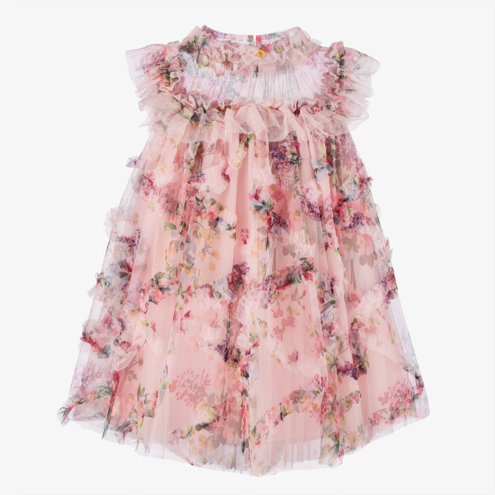 Angel's Face-Girls Elegant Pink Tulle Gown | Childrensalon Outlet