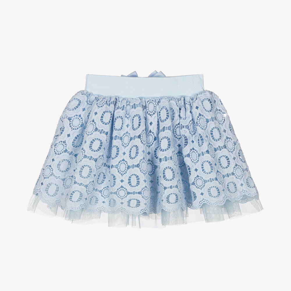 Angel's Face-Юбка из кружев с цветочным узором синяя для девочек | Childrensalon Outlet