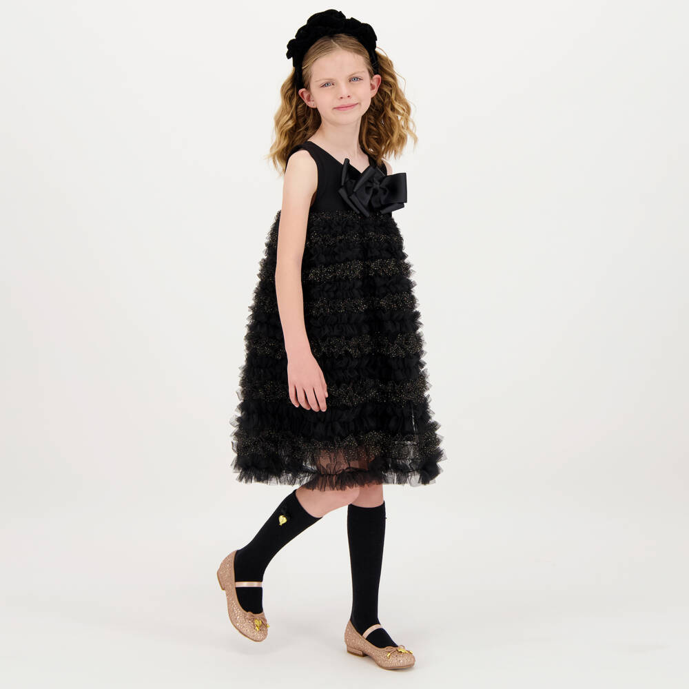 انجلز فيس-حذاء باليه ذهبي براق للبنات | Childrensalon Outlet