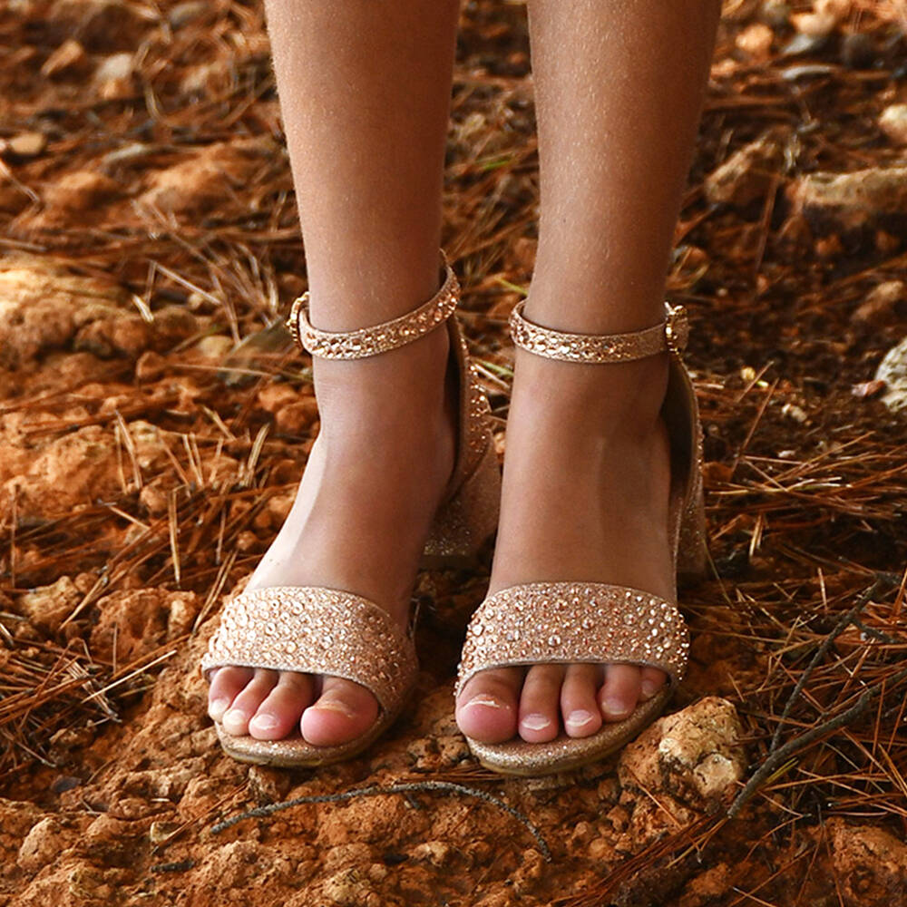 Angel's Face-Girls Glittering Gold Heel Sandals | Childrensalon Outlet