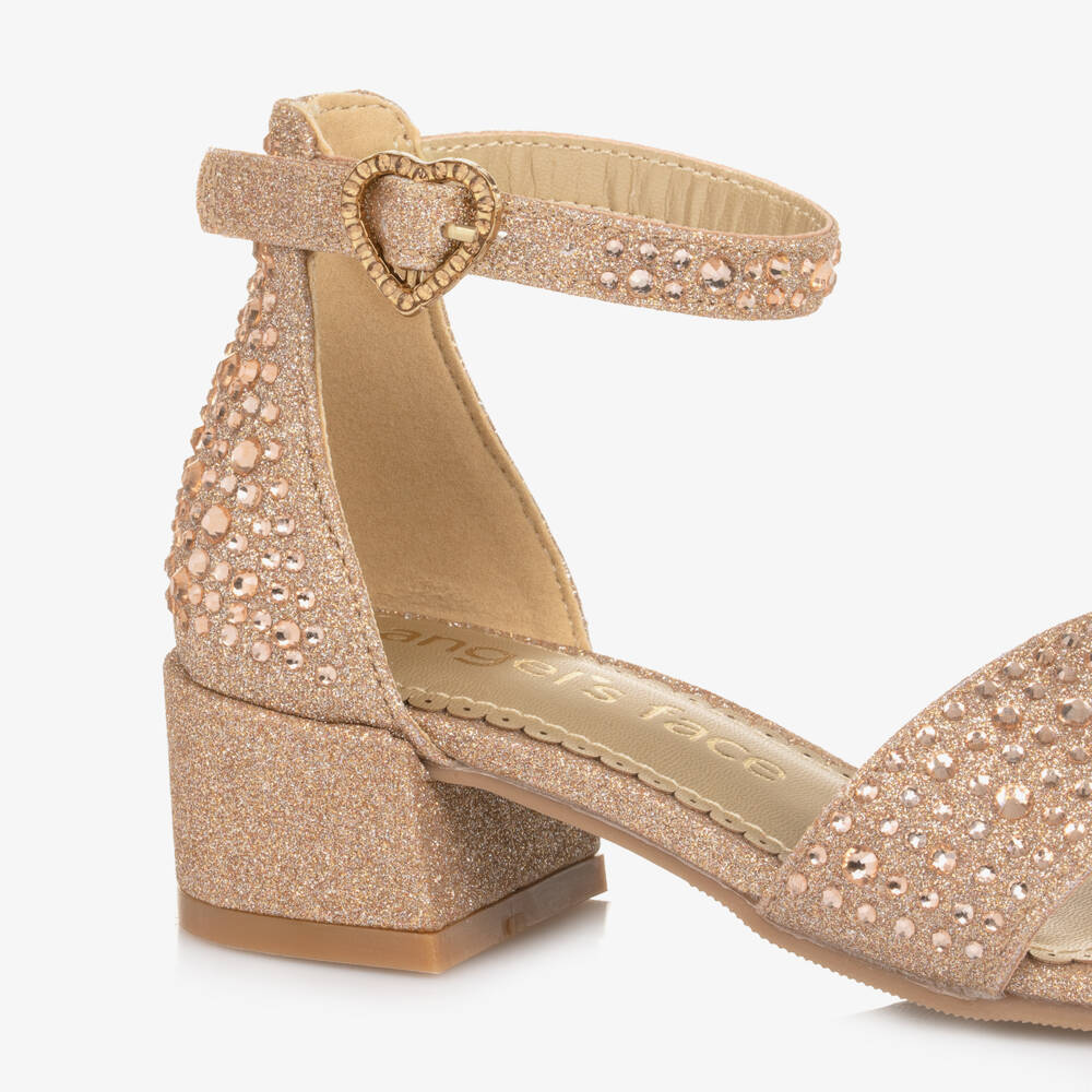 Angel's Face-Girls Glittering Gold Heel Sandals | Childrensalon Outlet