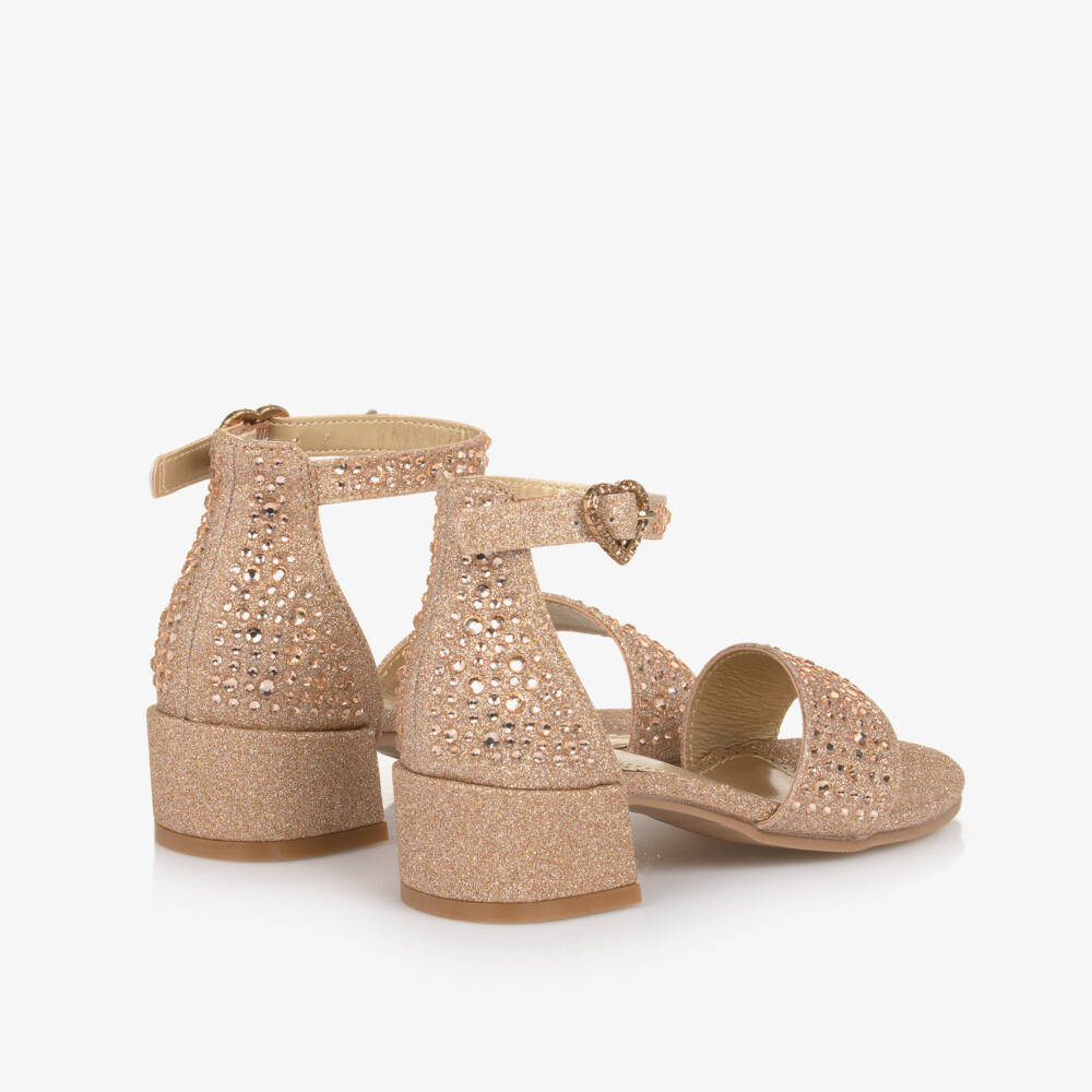 Angel's Face-Girls Glittering Gold Heel Sandals | Childrensalon Outlet