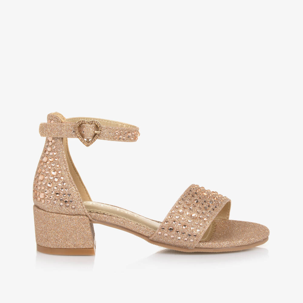 Angel's Face-Girls Glittering Gold Heel Sandals | Childrensalon Outlet