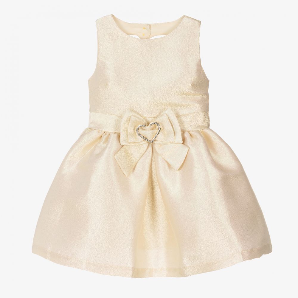 Angel's Face - Girls Glittery Gold Dress  | Childrensalon